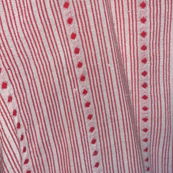 Caffe Marrahesh Red and White Short Sleeve Blouse Size Medium - Picture 7 of 16